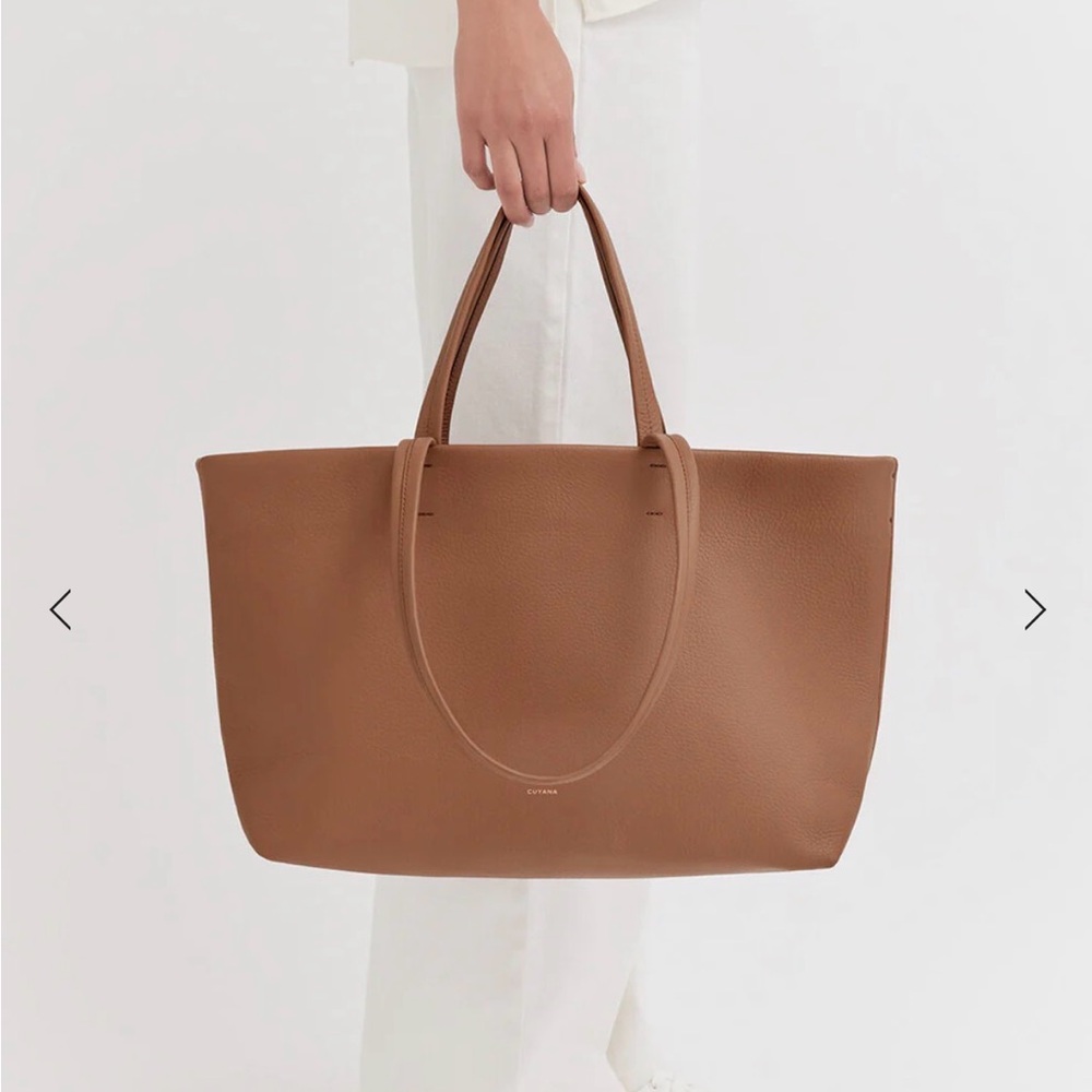Cuyana Tan Leather Tote Bag